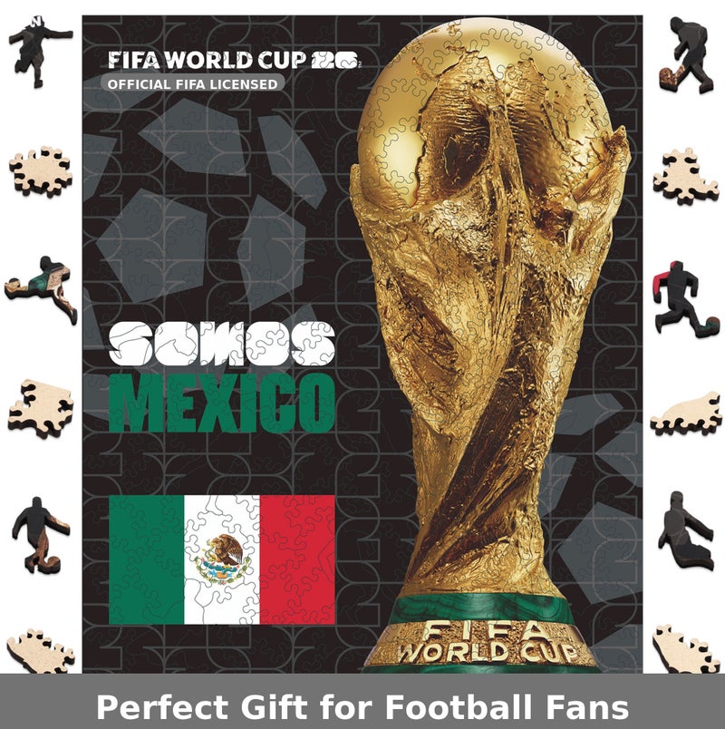 FIFA World Cup 26 Trophy Mexico Official Licensed Wooden Puzzle – 200 Pieces | 14+ Premium Collectible Gift & Home Decor - Image 1
